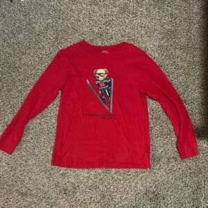 RED LONG SLEEVE POLO RALPH LAUREN
